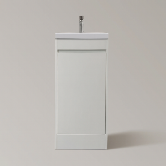 Arcava 20" Powder Room Bathroom Vanity with Ceramic Sink Top — Handleless