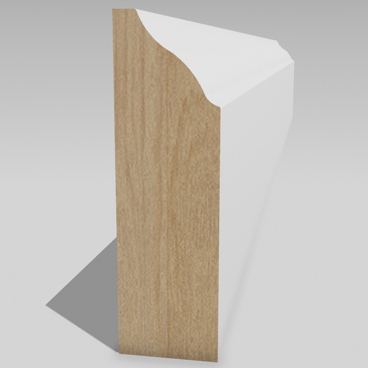 Primed Paulownia Colonial Shoe / Door Stop — 1-1/4 in Height | 7′ or 10′ Lengths | Paint-Ready, Lightweight Hardwood Moulding