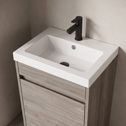 Arcava 16" Powder Room Bathroom Vanity with Ceramic Sink Top — Handleless