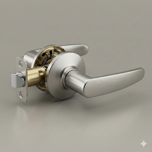 AeroCurve Door Lever | Matte Black & Satin Nickel | Keyed, Privacy, Passage, Dummy | Ergonomic Hollow Core Handle