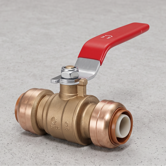 1/2″ Push-Fit Ball Valve — Lead-Free Brass Shut-Off for PEX, Copper & CPVC