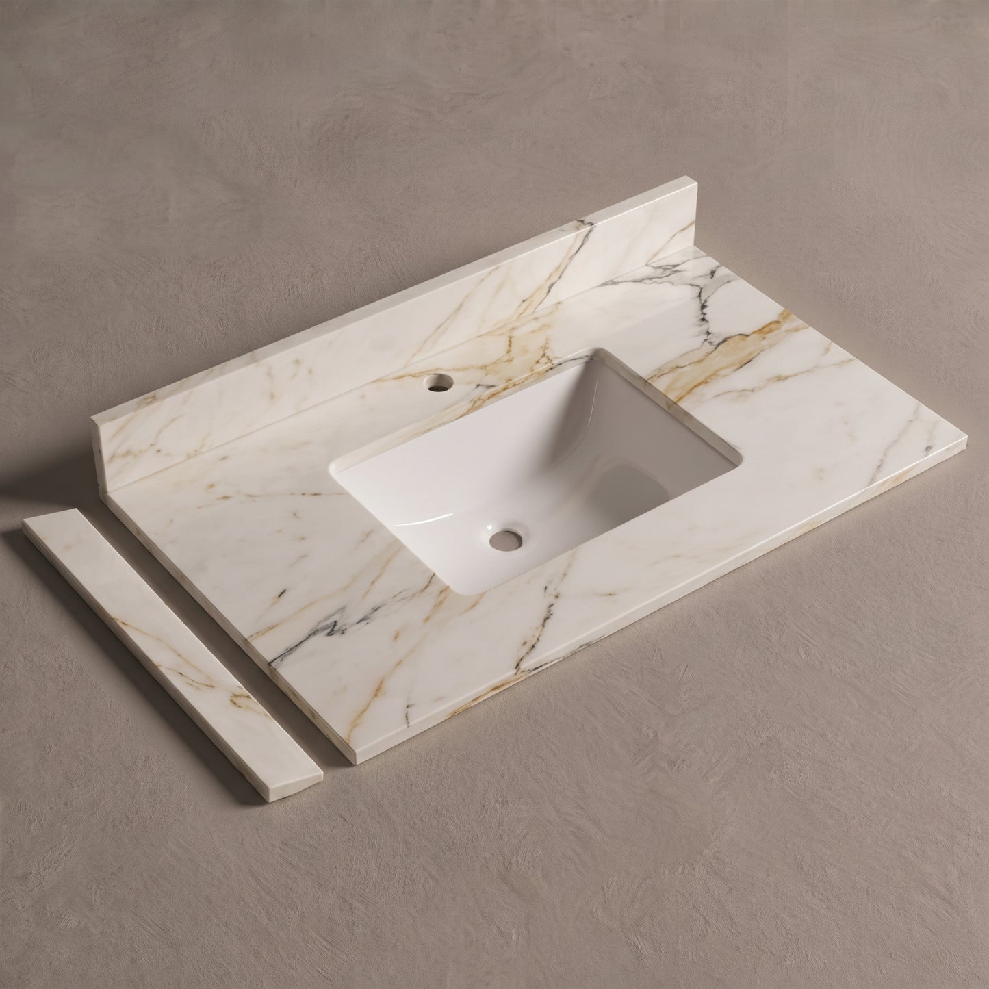 Arcava 37" Quartz Vanity Top with Sink & Backsplash — Fits 36" Vanity