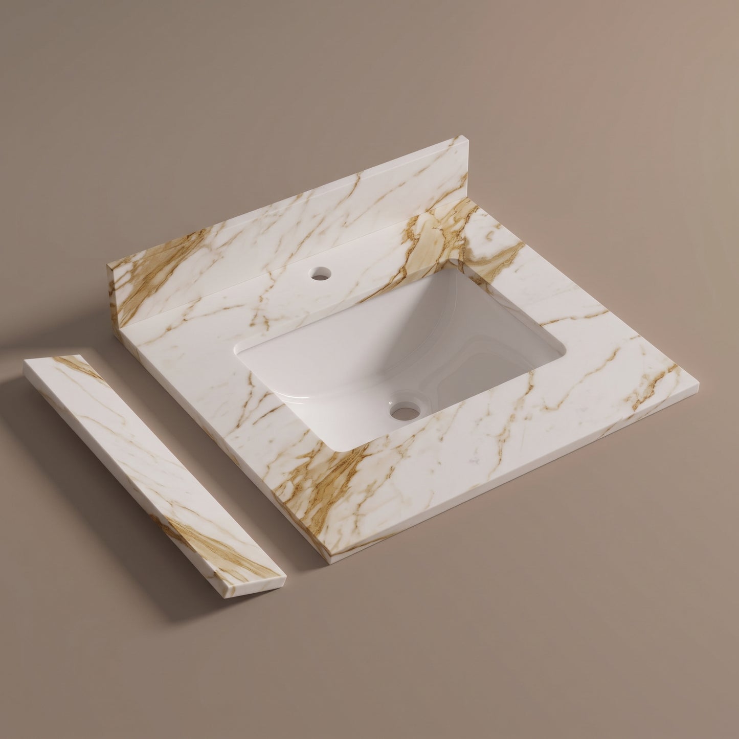 Arcava 25" Quartz Vanity Top with Sink & Backsplash — Fits 24" Vanity