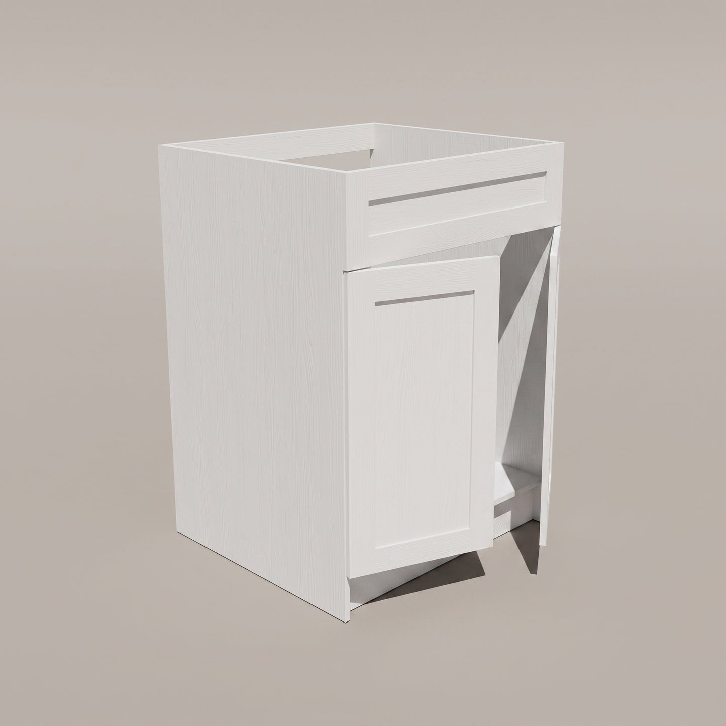 Arcava 24" MDF Shaker Bathroom Vanity Without Top — Sprayed-On Paint