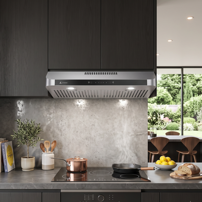 LITROHUB 30" Under-Cabinet Range Hood, 750 CFM — Dual Motor, Stainless Steel