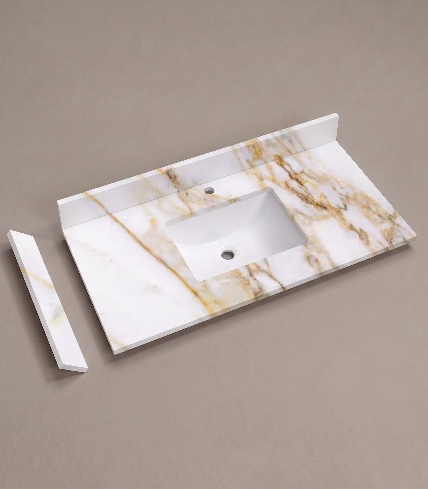 Arcava 43" Quartz Vanity Top with Sink & Backsplash — Fits 42" Vanity