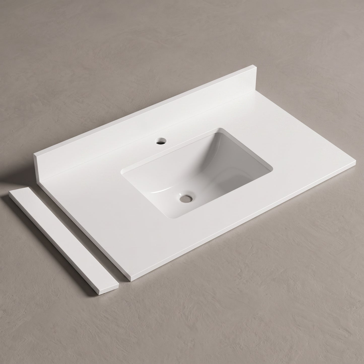 Arcava 37" Quartz Vanity Top with Sink & Backsplash — Fits 36" Vanity