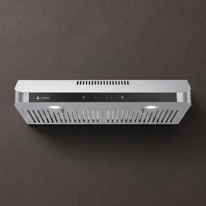 LITROHUB 30" Under-Cabinet Range Hood, 750 CFM — Dual Motor, Stainless Steel