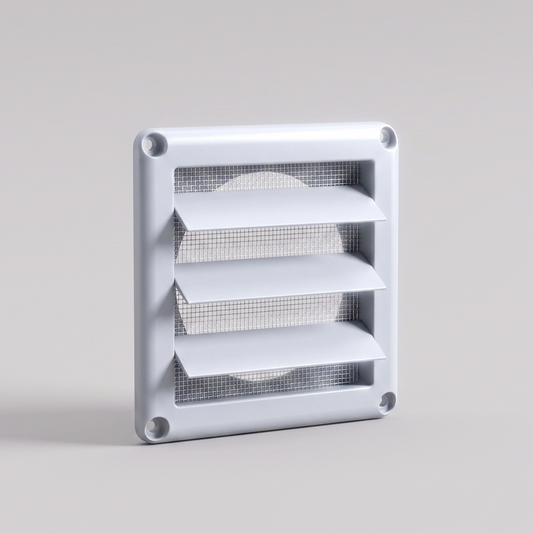 Vessa Louvered Vent Cover — 4" & 6", Gravity Damper with Screen
