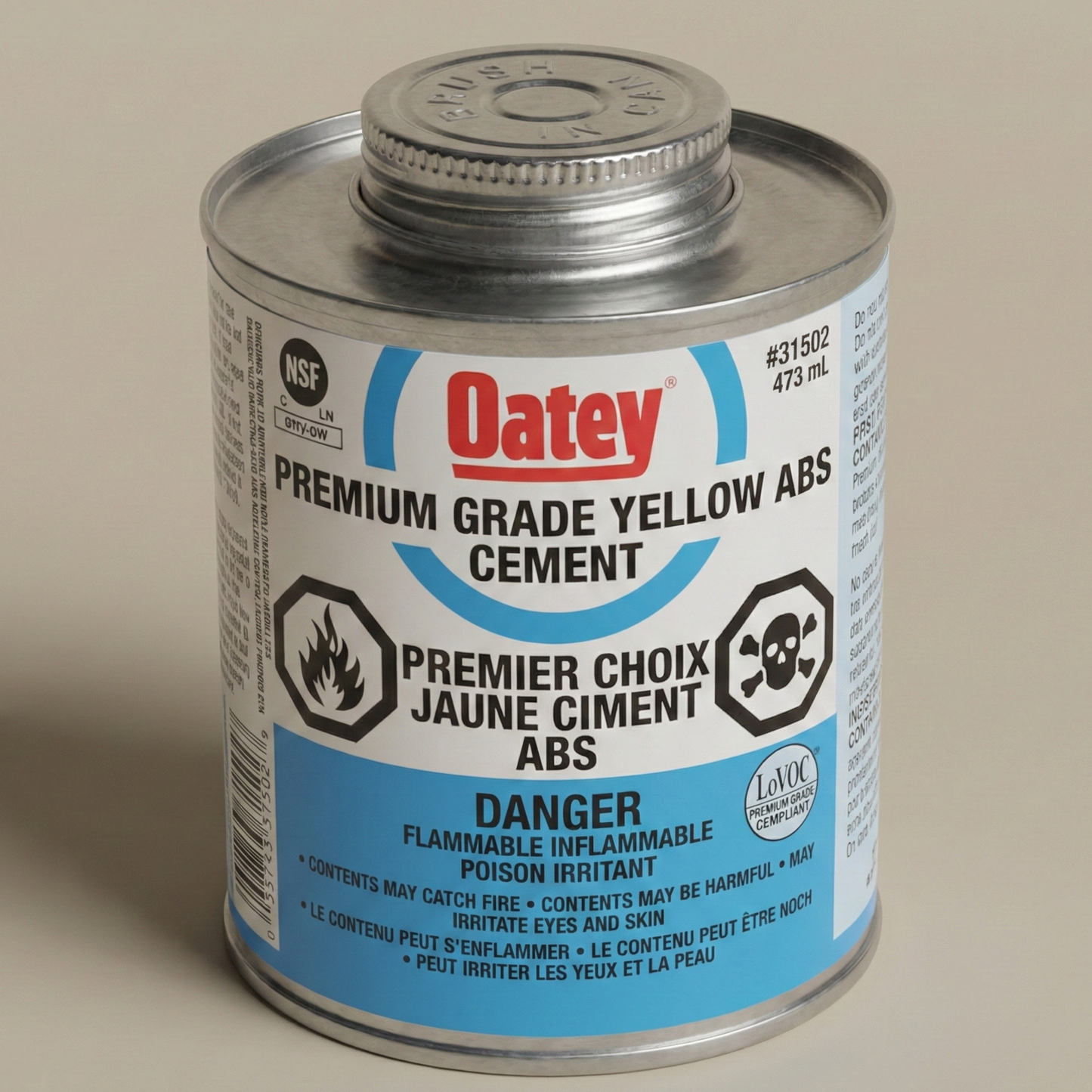 Oatey Premium Yellow ABS Cement | Medium-Bodied Solvent Glue | 237ml & 473ml | Fast-Set DWV Plumbing