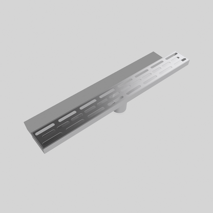 24″ Linear Shower Drain — SUS 304 Stainless, 2″ Outlet | Tile-In or Grate Cover — Brushed Nickel, Matte Black, Brushed Gold