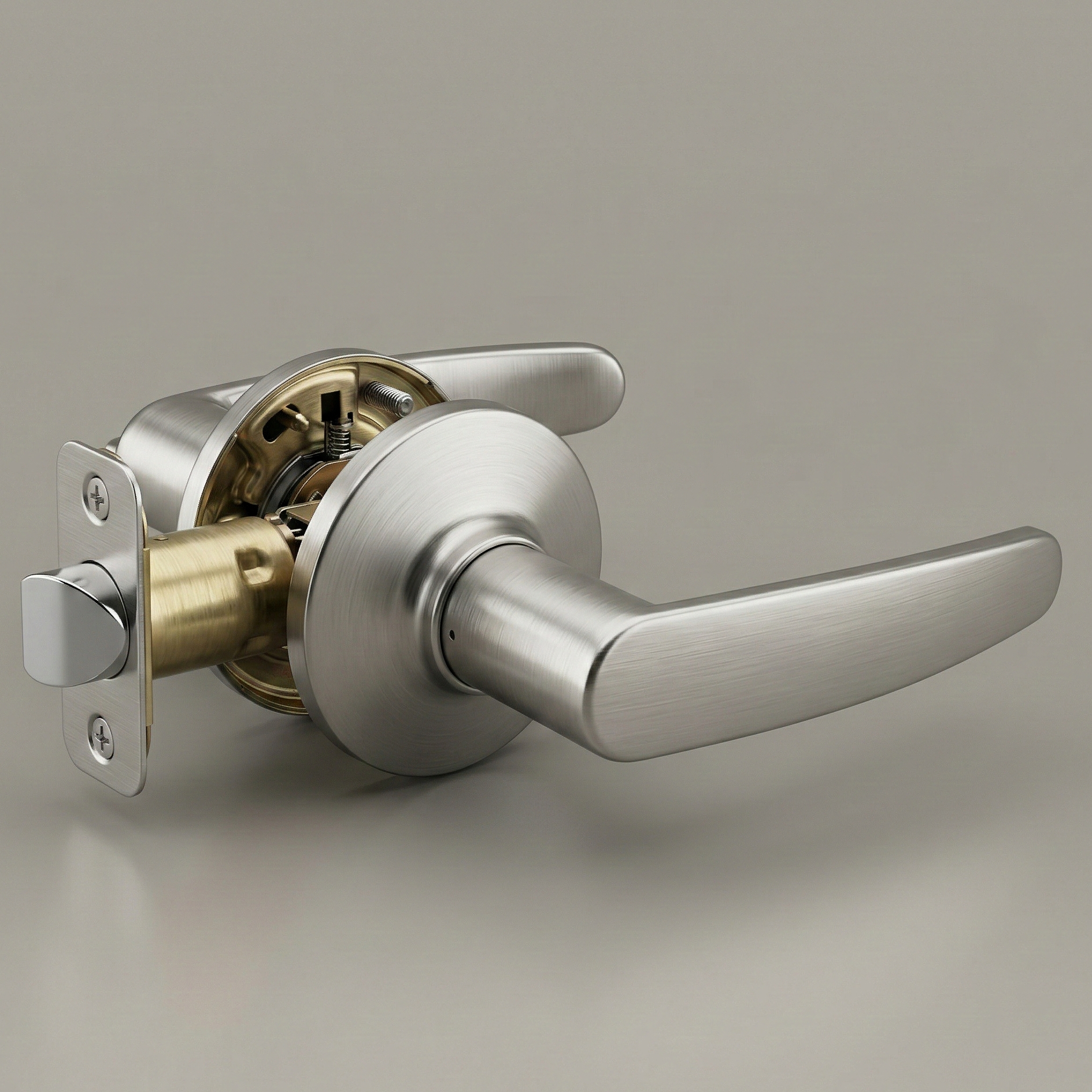 Vellum Hardware AeroCurve door lever in matte black on a white door, curved handle facing right