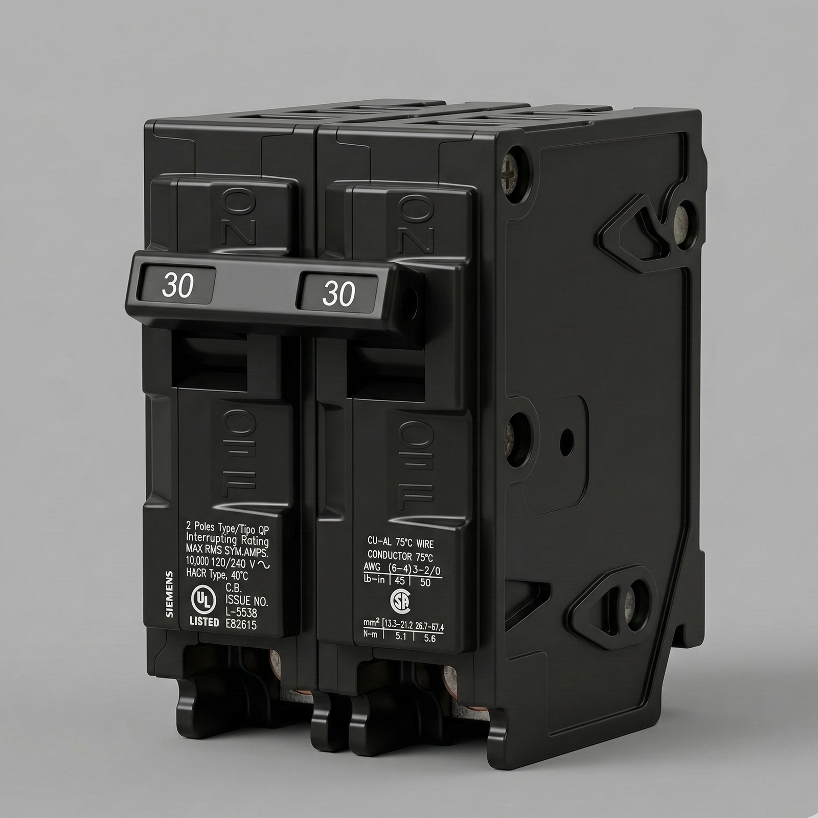 Siemens Q250 50-Amp Double-Pole Circuit Breaker Type QP | 240V, 10kAIC