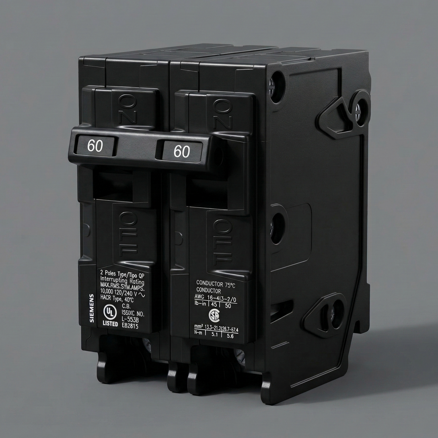 Siemens Q260 60-Amp 2-Pole Circuit Breaker | Type QP Plug-In