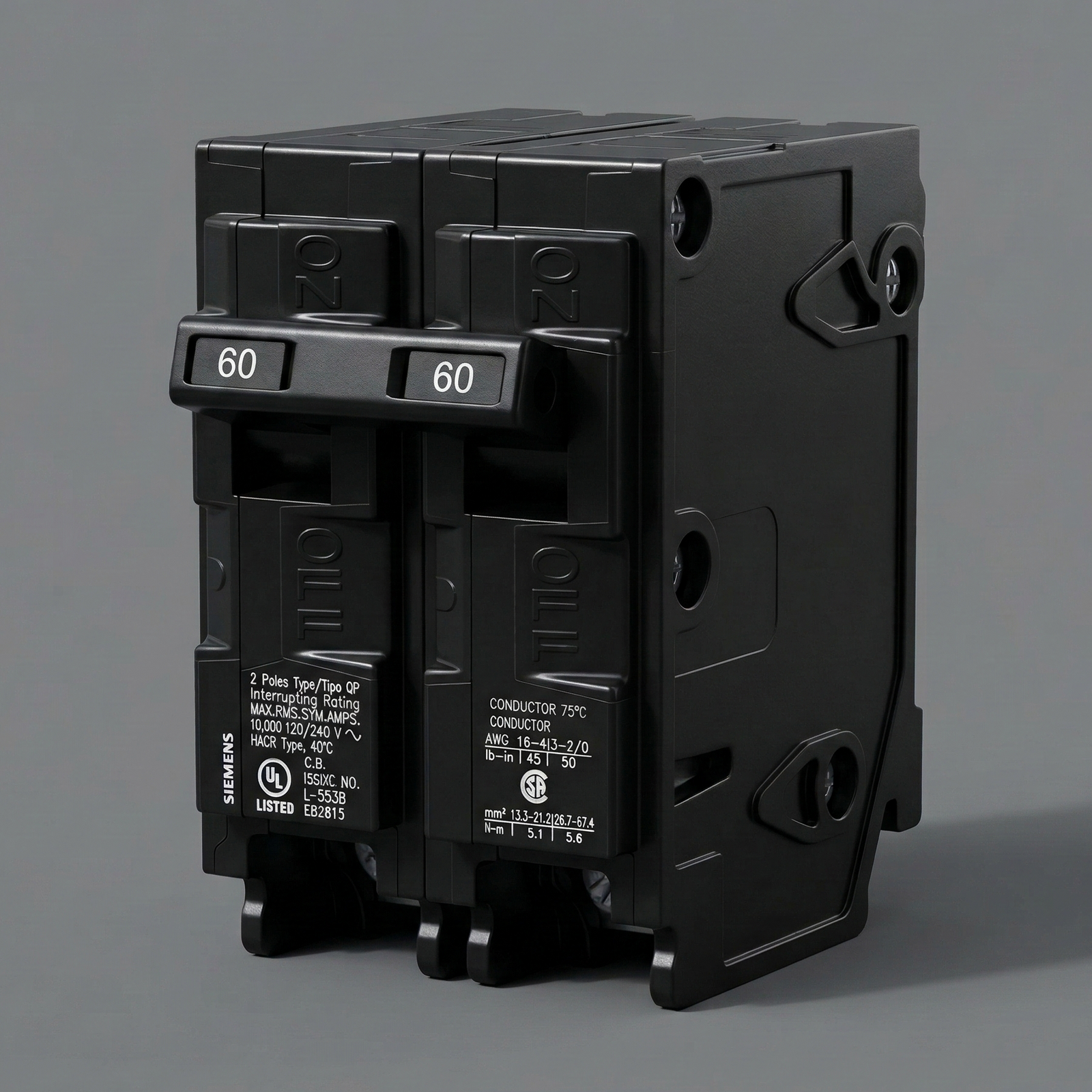 Siemens Q260 60-Amp 2-Pole Circuit Breaker | Type QP Plug-In