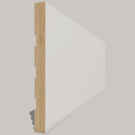 Primed Paulownia Flat Stock Baseboard – Clean, Minimalist Square Edge Moulding