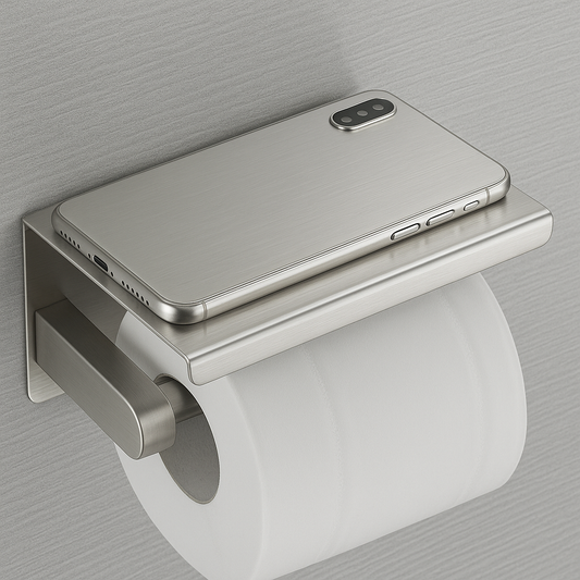 304 Stainless Steel Toilet Paper Holder with Phone Shelf