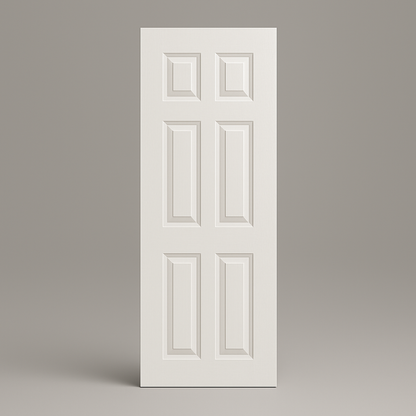 6‑Panel Hollow Core Interior Door – Textured Slab, 78″/90″ Heights