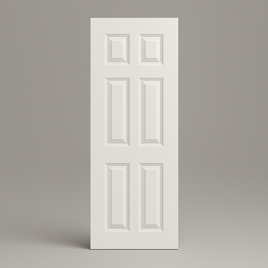 6‑Panel Hollow Core Interior Door – Textured Slab, 78″/90″ Heights
