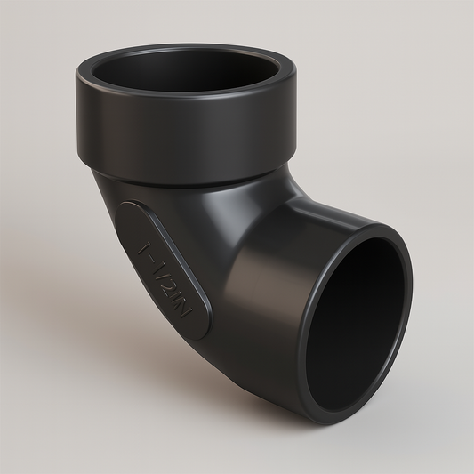 LESSO ABS 90° Street Elbow – Spg x Hub DWV Fitting | 1 1/2"–3"