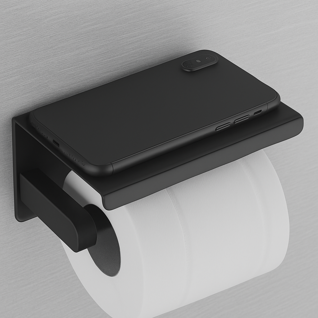 304 Stainless Steel Toilet Paper Holder with Phone Shelf