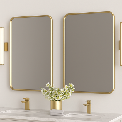 Rectangular Vanity Mirror – Matte Black, Gold, Nickel | 24–48"