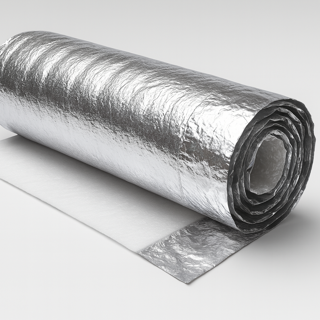 2 mm Laminate Floor Underlayment — 42 in Wide Roll, ~300 sq ft Coverage | Foam with Foil Face, Tape-Seam Moisture Barrier