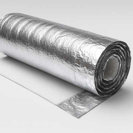 2 mm Laminate Floor Underlayment — 42 in Wide Roll, ~300 sq ft Coverage | Foam with Foil Face, Tape-Seam Moisture Barrier