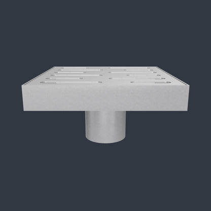 6″ × 6″ Square Shower Drain — SUS 304 Stainless, 2″ Outlet | Tile-In or Grate Cover — Brushed Nickel, Brushed Gold, Matte Black
