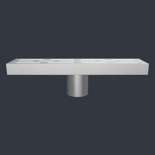 12″ Linear Shower Drain — SUS 304 Stainless, 2″ Outlet | Tile-In or Grate Cover, Brushed Nickel or Matte Black