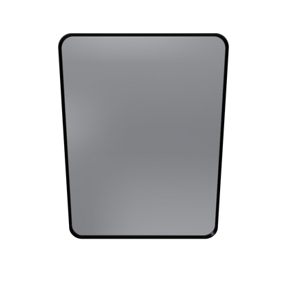 Ondelle Rounded Rectangle Bathroom Mirror — Slim Metal Frame, 4 Sizes