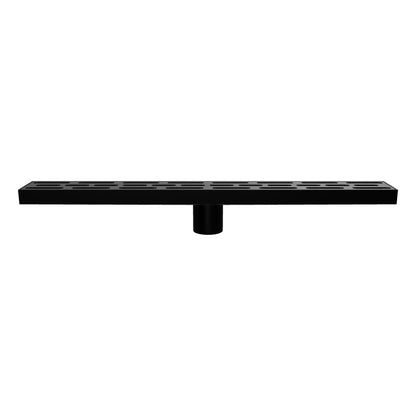 Architect Linear Shower Drain – 24" Linear Shower Drain with Leveling Feet, ABS Base Flange & LESSO Flush Bushing – Tile Insert & Grate Cover(UPC Certified)